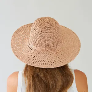 Powder Red Braid Floppy Sun Hat