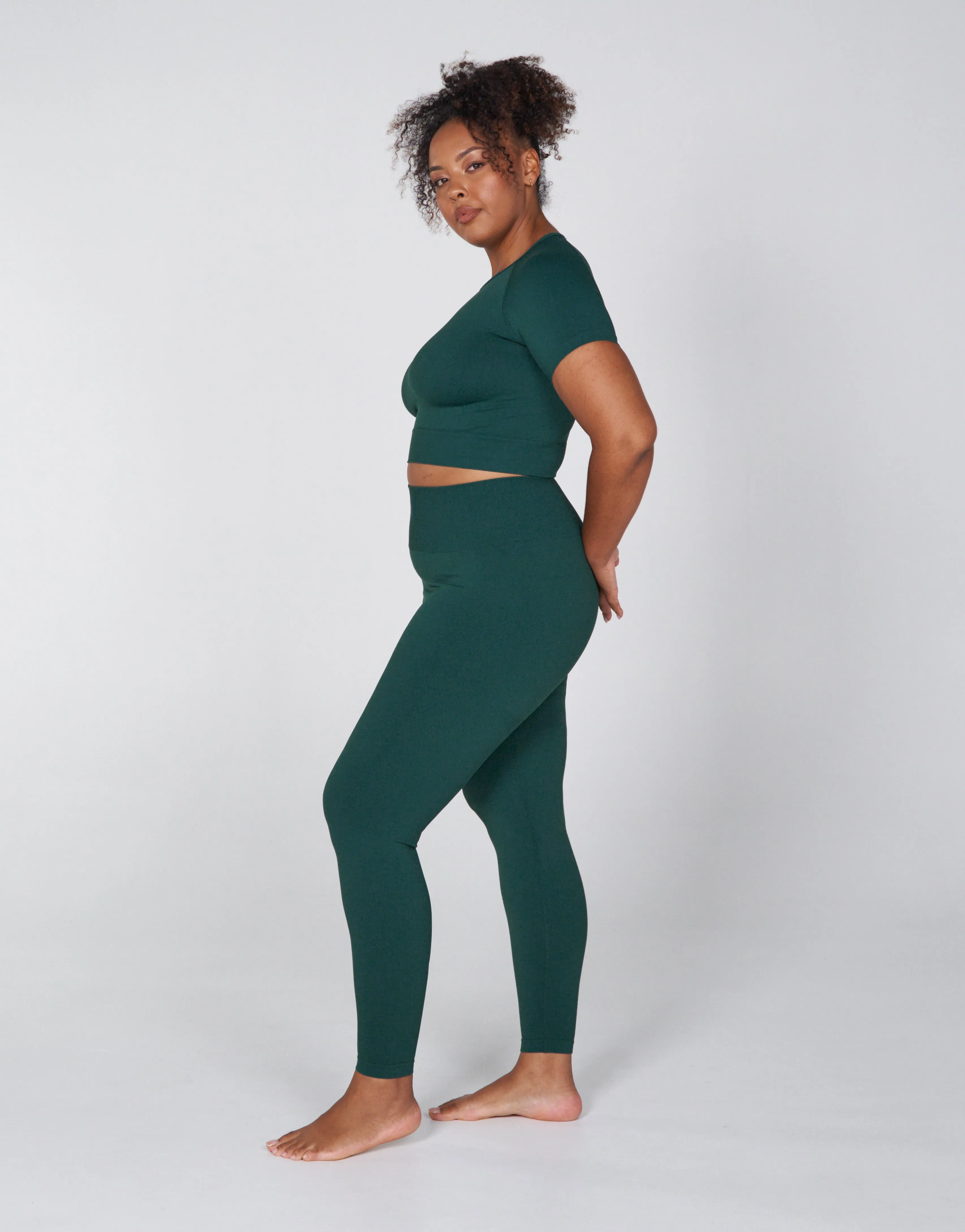 Premium Seamless Favourites Cropped Tee - Pine