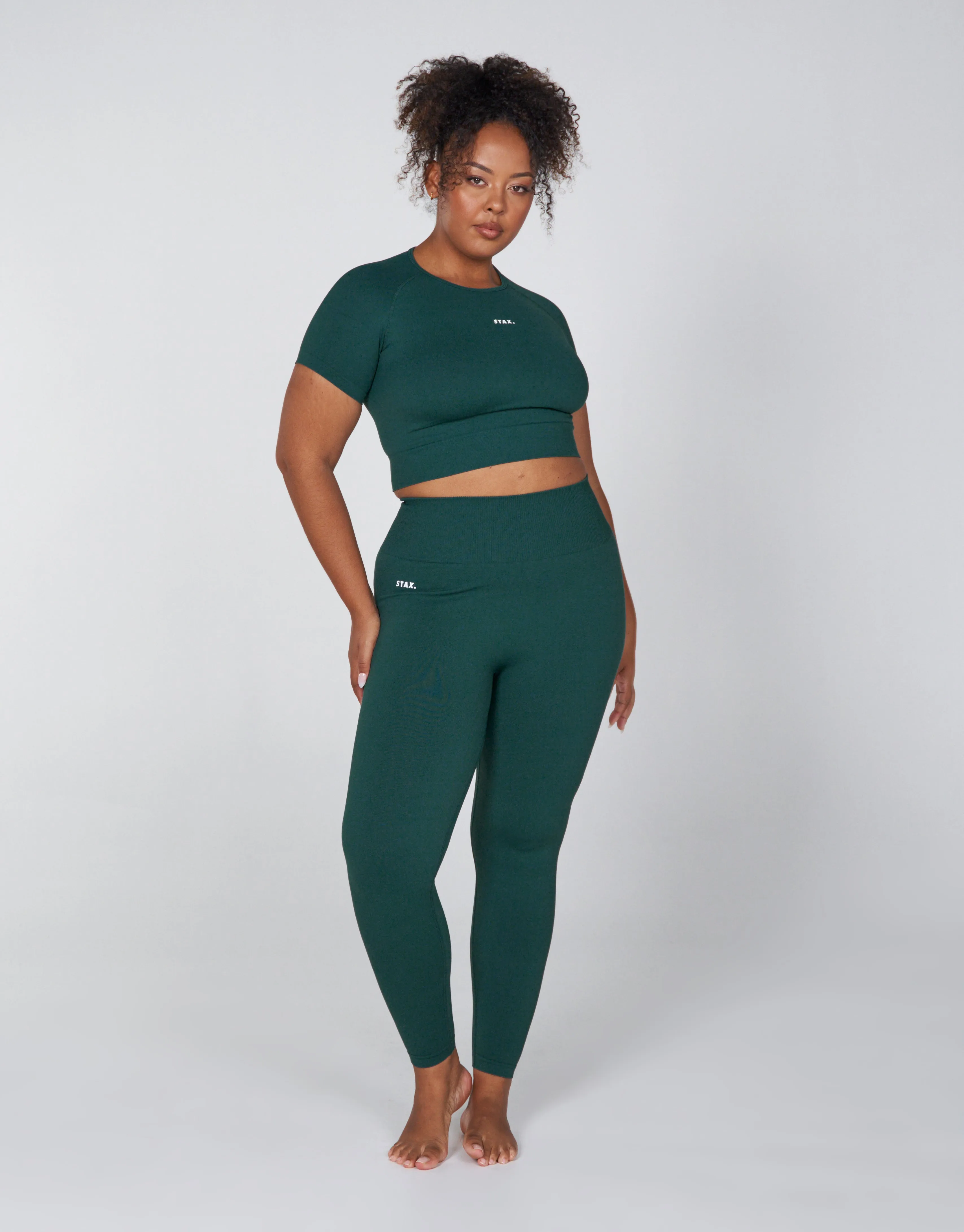 Premium Seamless Favourites Cropped Tee - Pine