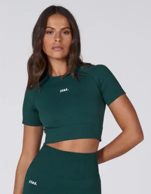 Premium Seamless Favourites Cropped Tee - Pine