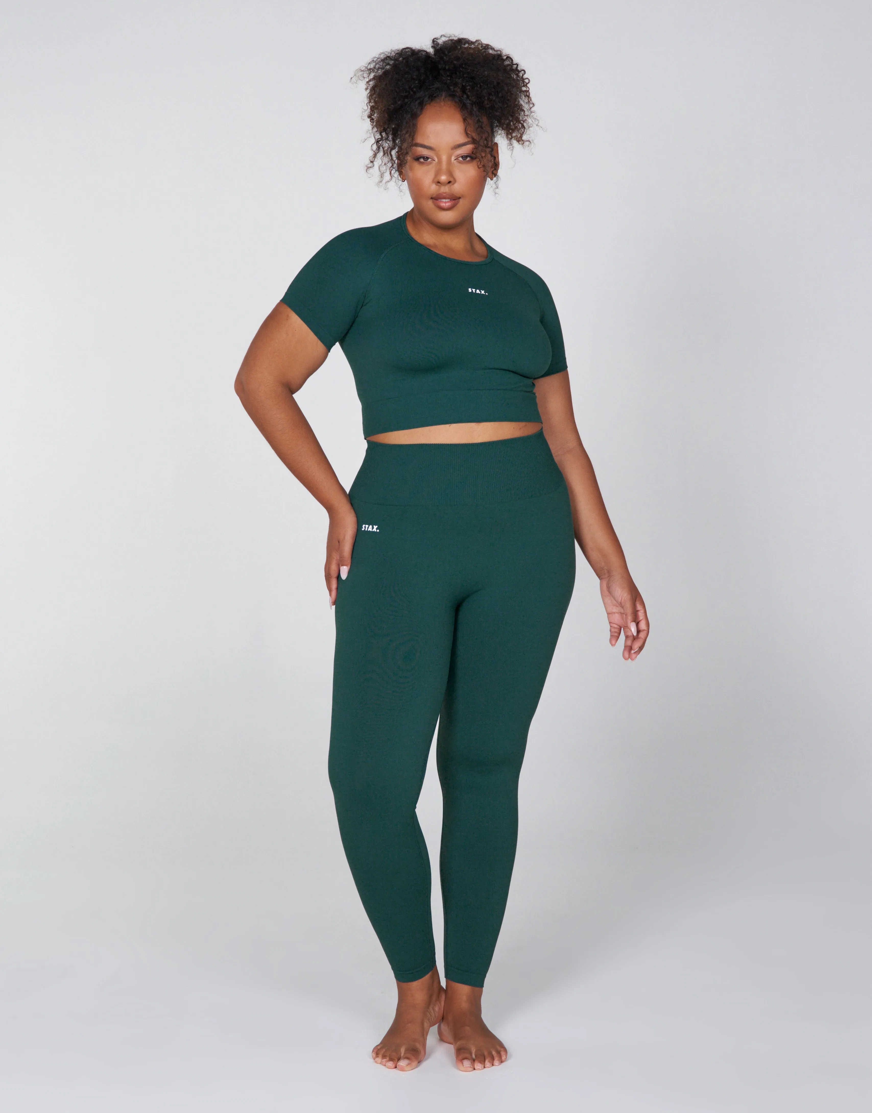 Premium Seamless Favourites Cropped Tee - Pine