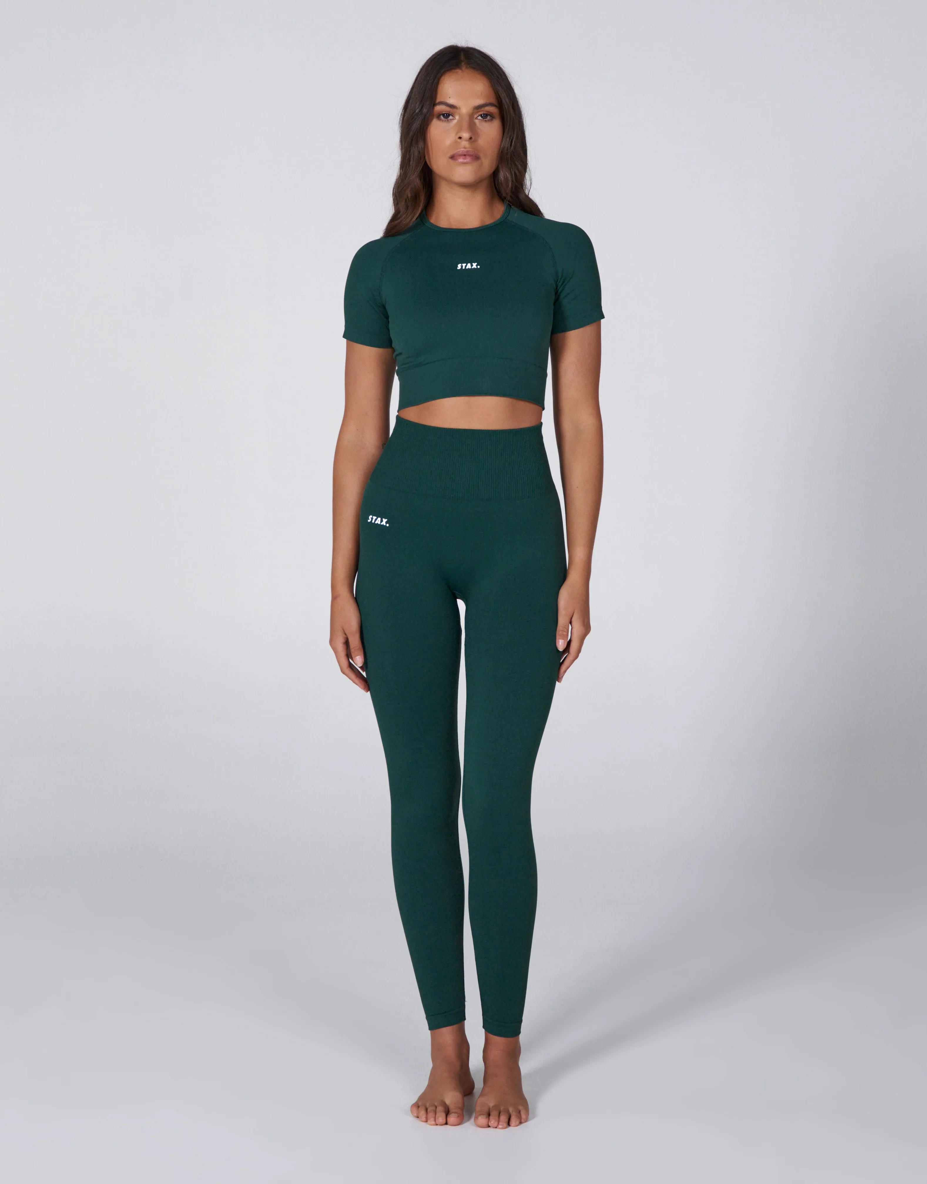 Premium Seamless Favourites Cropped Tee - Pine