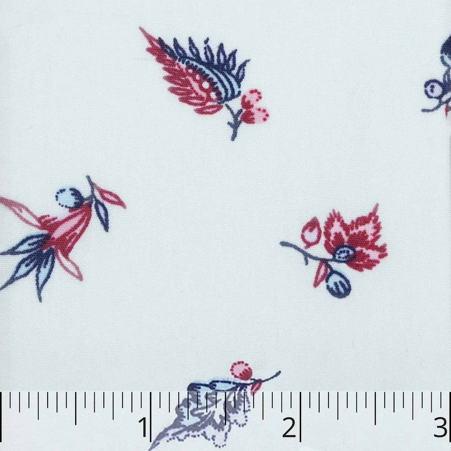 Red, Pink & Blue Sprigged Cotton - $24.00 yd.