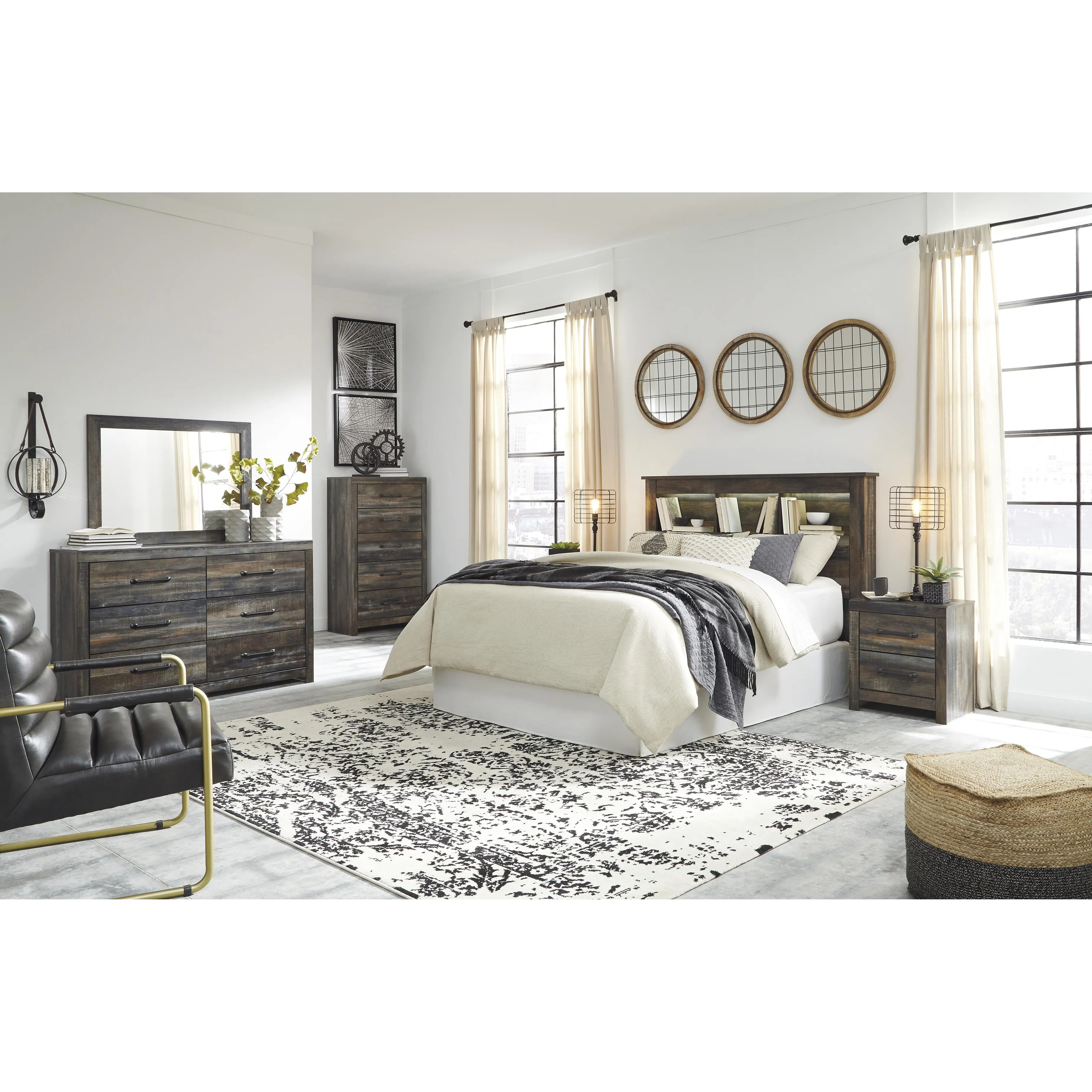Signature Design by Ashley Drystan B211-65 Queen Bookcase Headboard