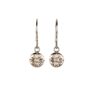 Small Lucia Dangle Earrings in White Gold