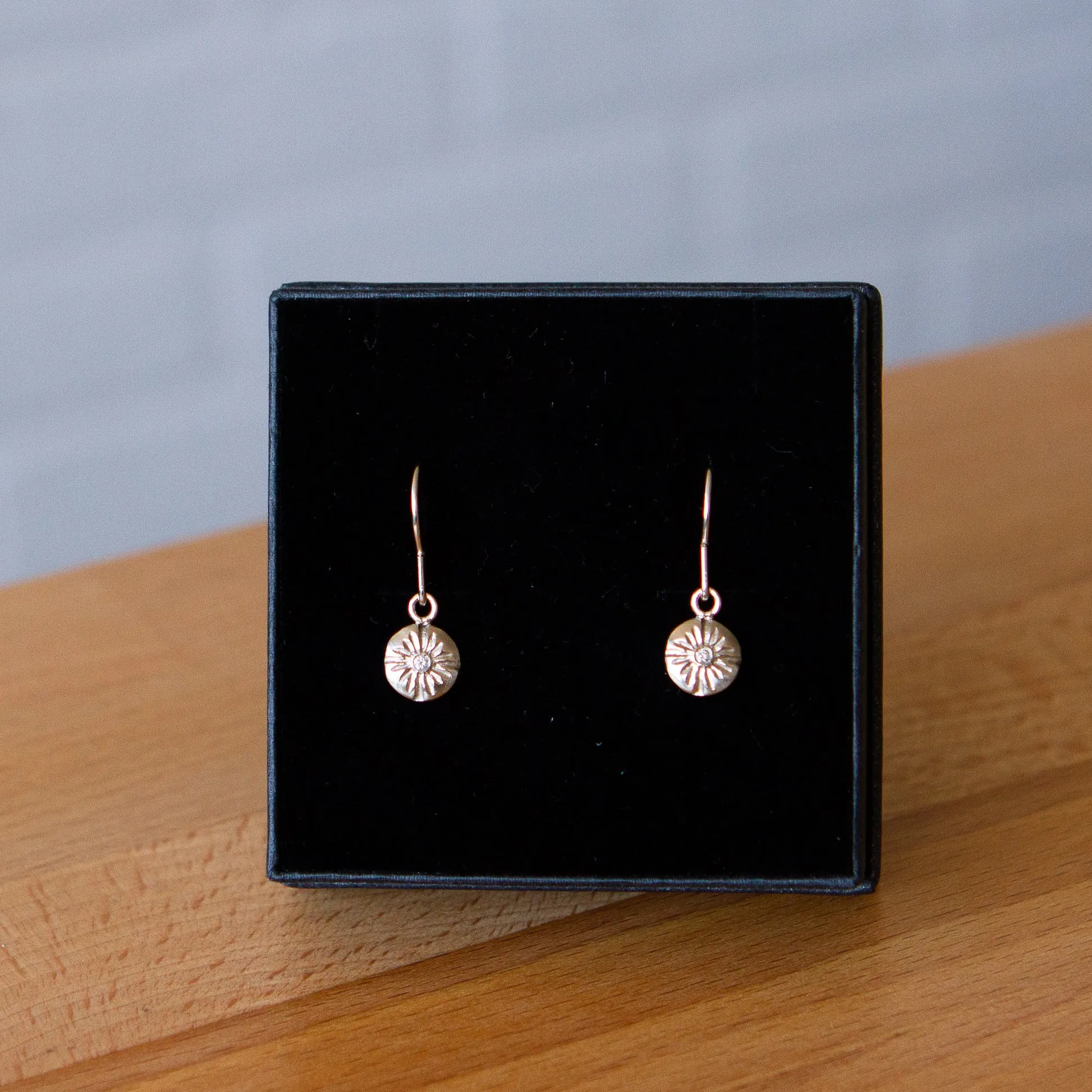 Small Lucia Dangle Earrings in White Gold