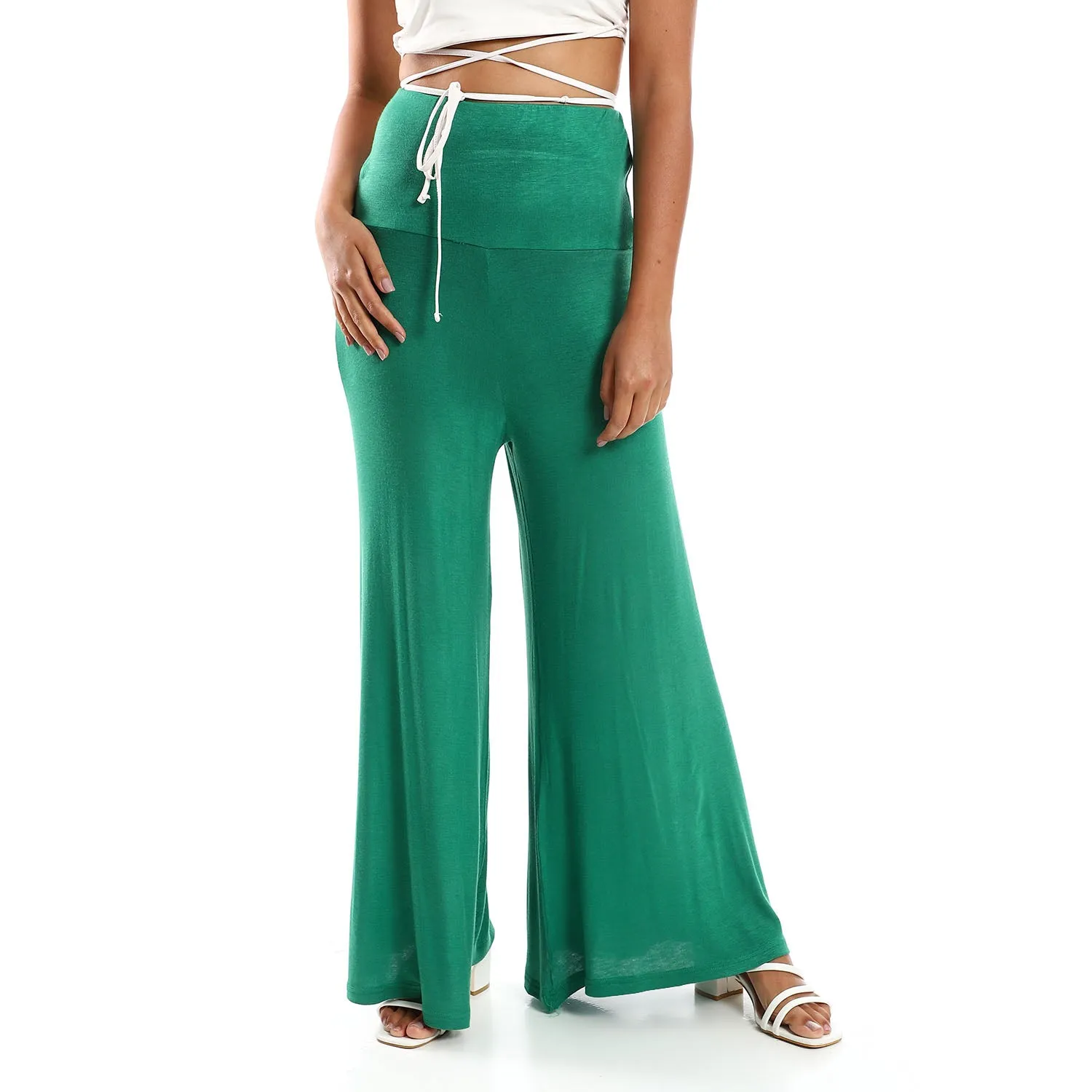 Solid Pattern Flare Fit Pants - Kady