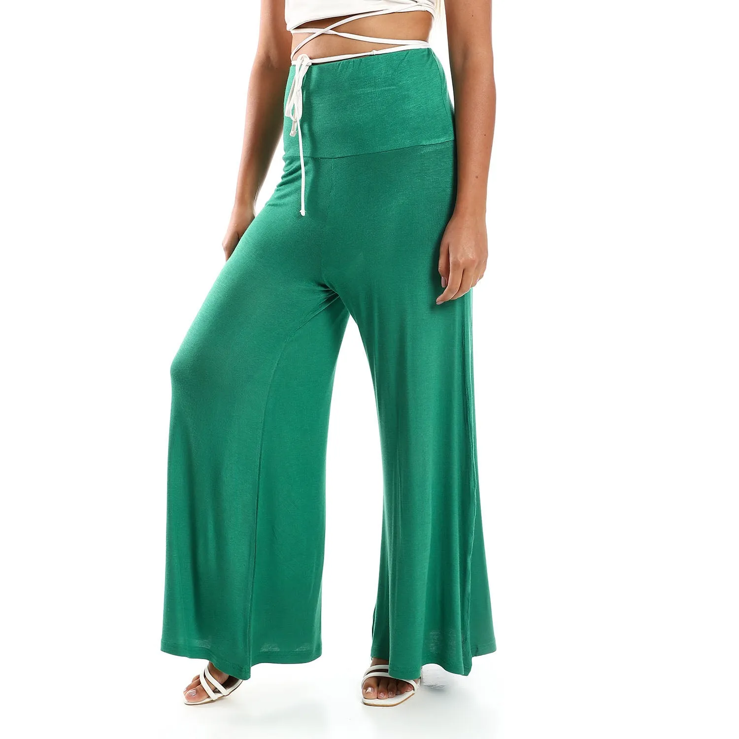 Solid Pattern Flare Fit Pants - Kady