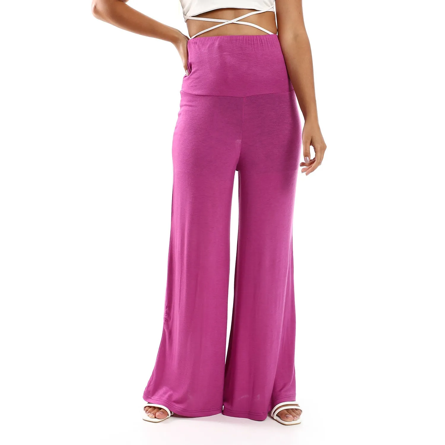 Solid Pattern Flare Fit Pants - Kady
