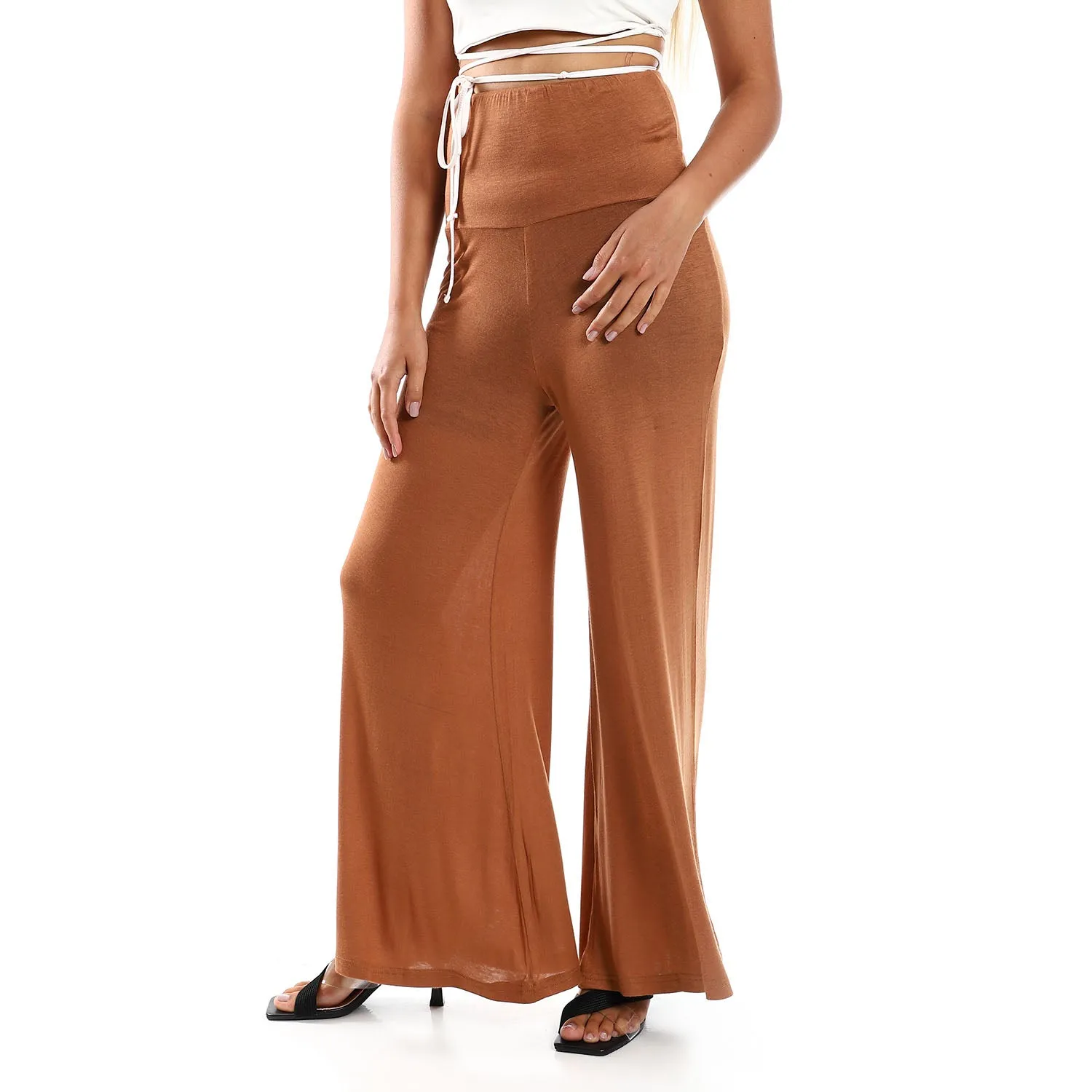Solid Pattern Flare Fit Pants - Kady