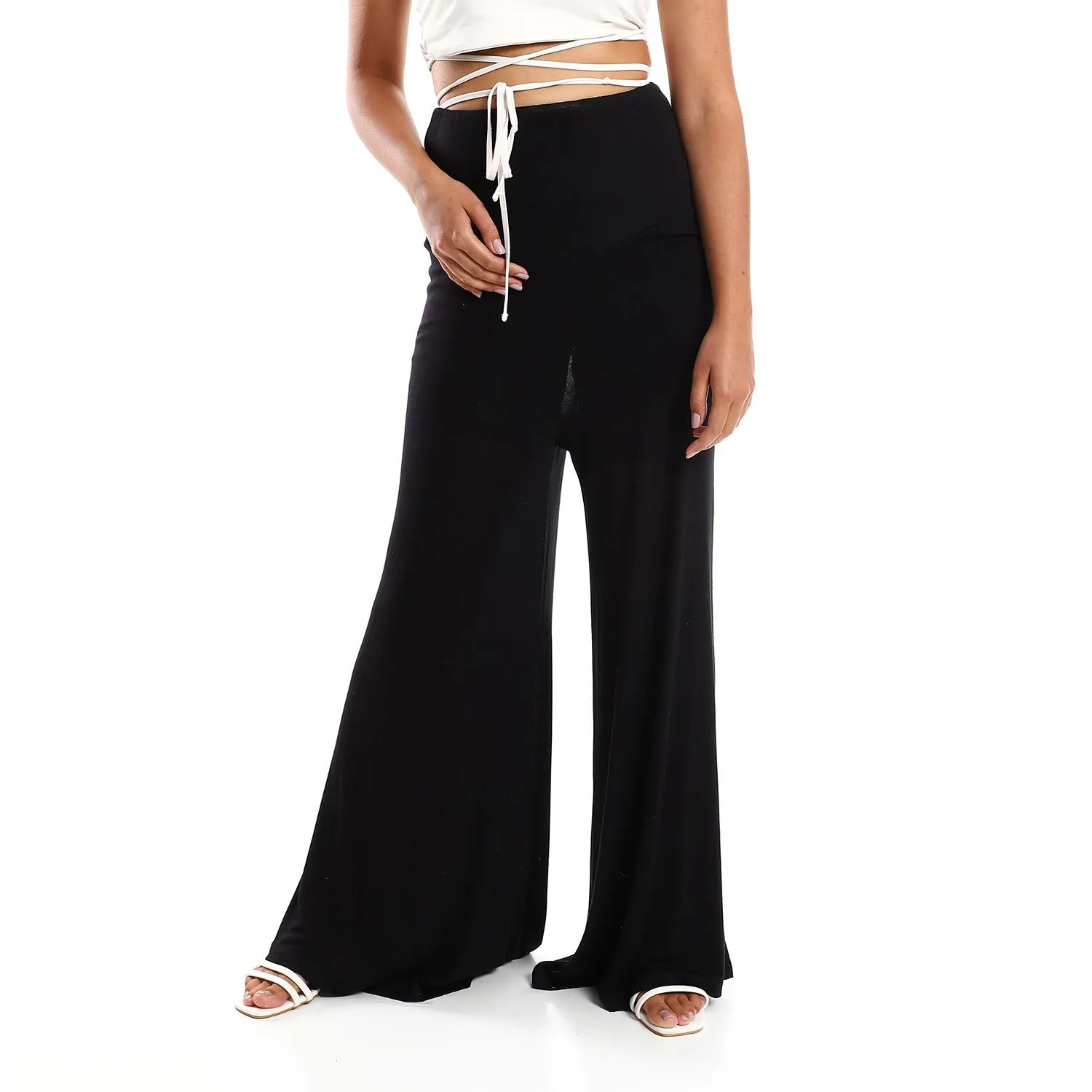 Solid Pattern Flare Fit Pants - Kady
