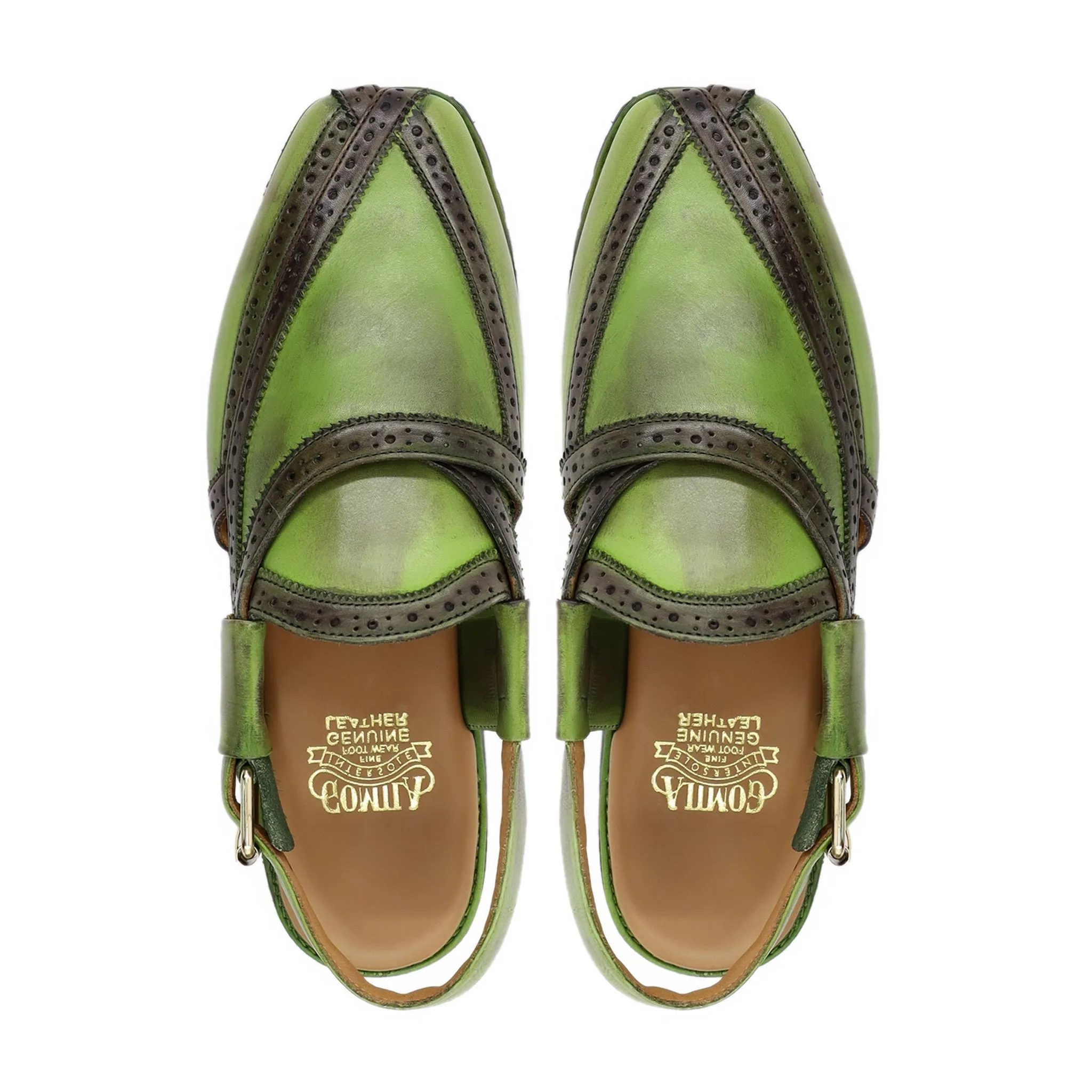 Sonomi - Men's Burnished Green Calf Leather Sandal