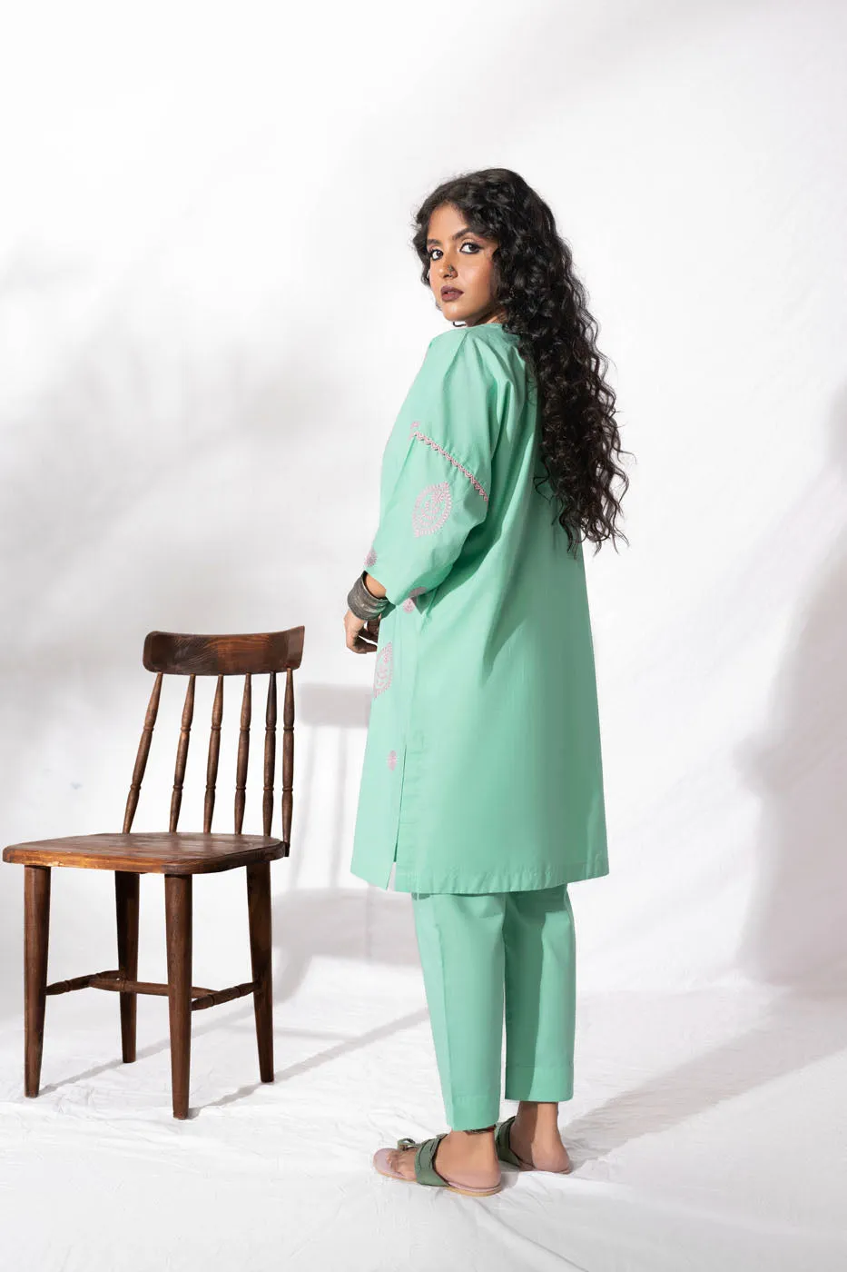 Stitched - 2 Pc Chikankari Outfit