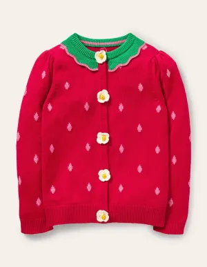 Strawberry Applique Cardigan-Summer Poppy Strawberry