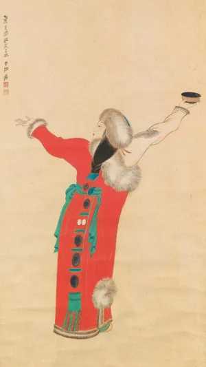 Tibetan Dancer - Zhang Daqian - Chinese Art Painting - Canvas Prints