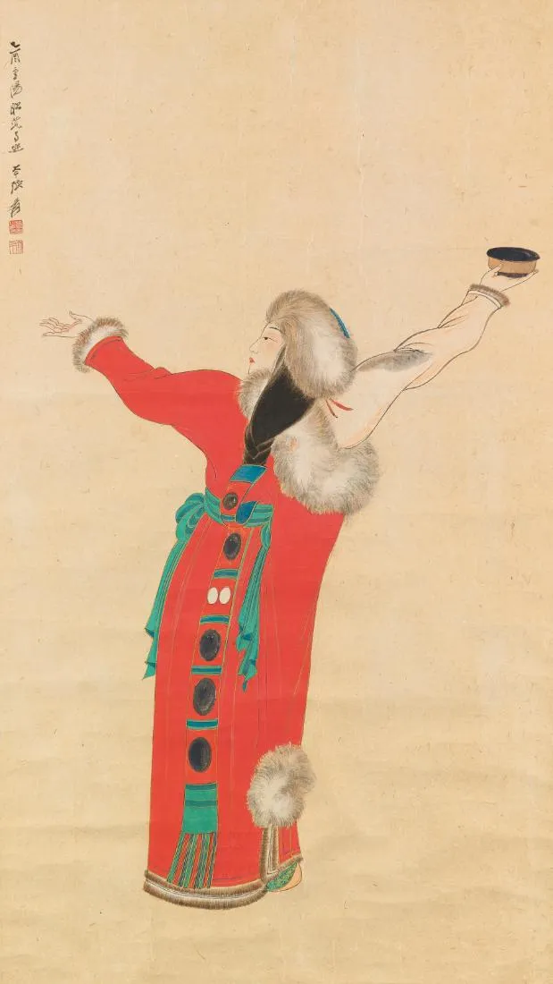Tibetan Dancer - Zhang Daqian - Chinese Art Painting - Canvas Prints
