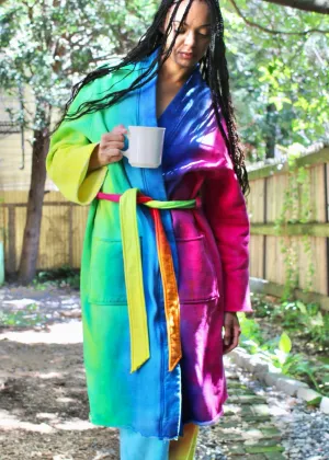 Watercolor Dye Fleece Robe
