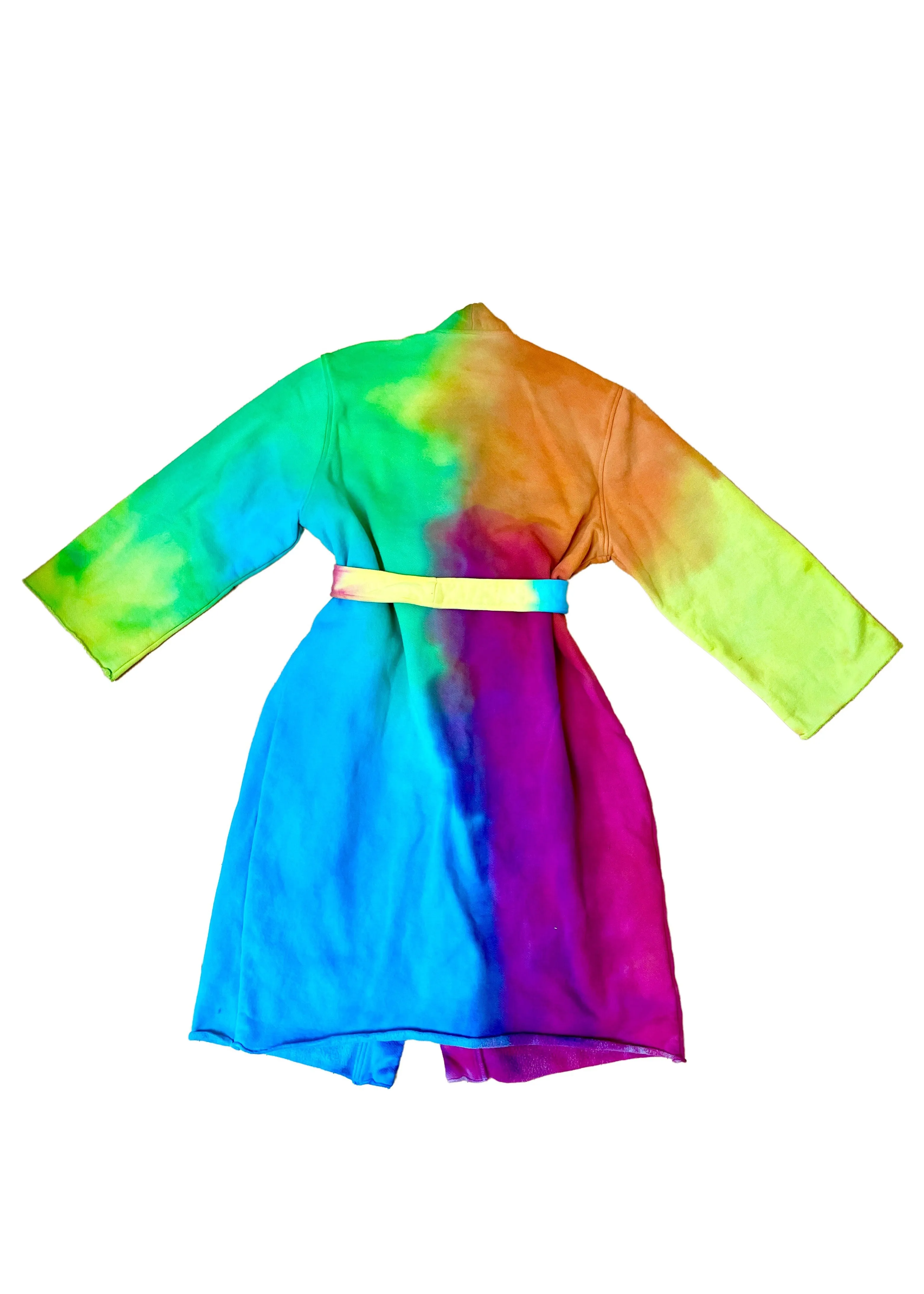 Watercolor Dye Fleece Robe