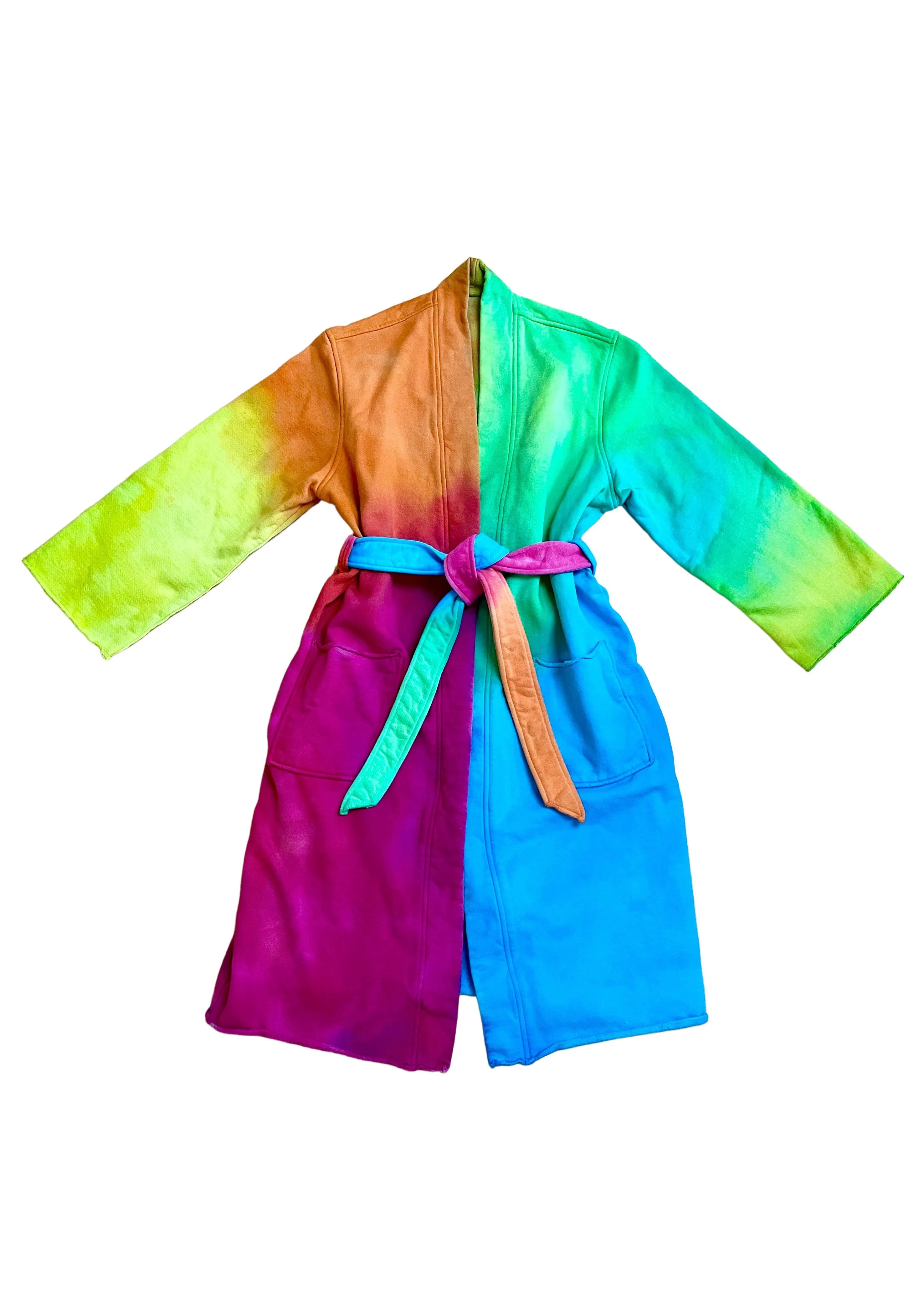 Watercolor Dye Fleece Robe