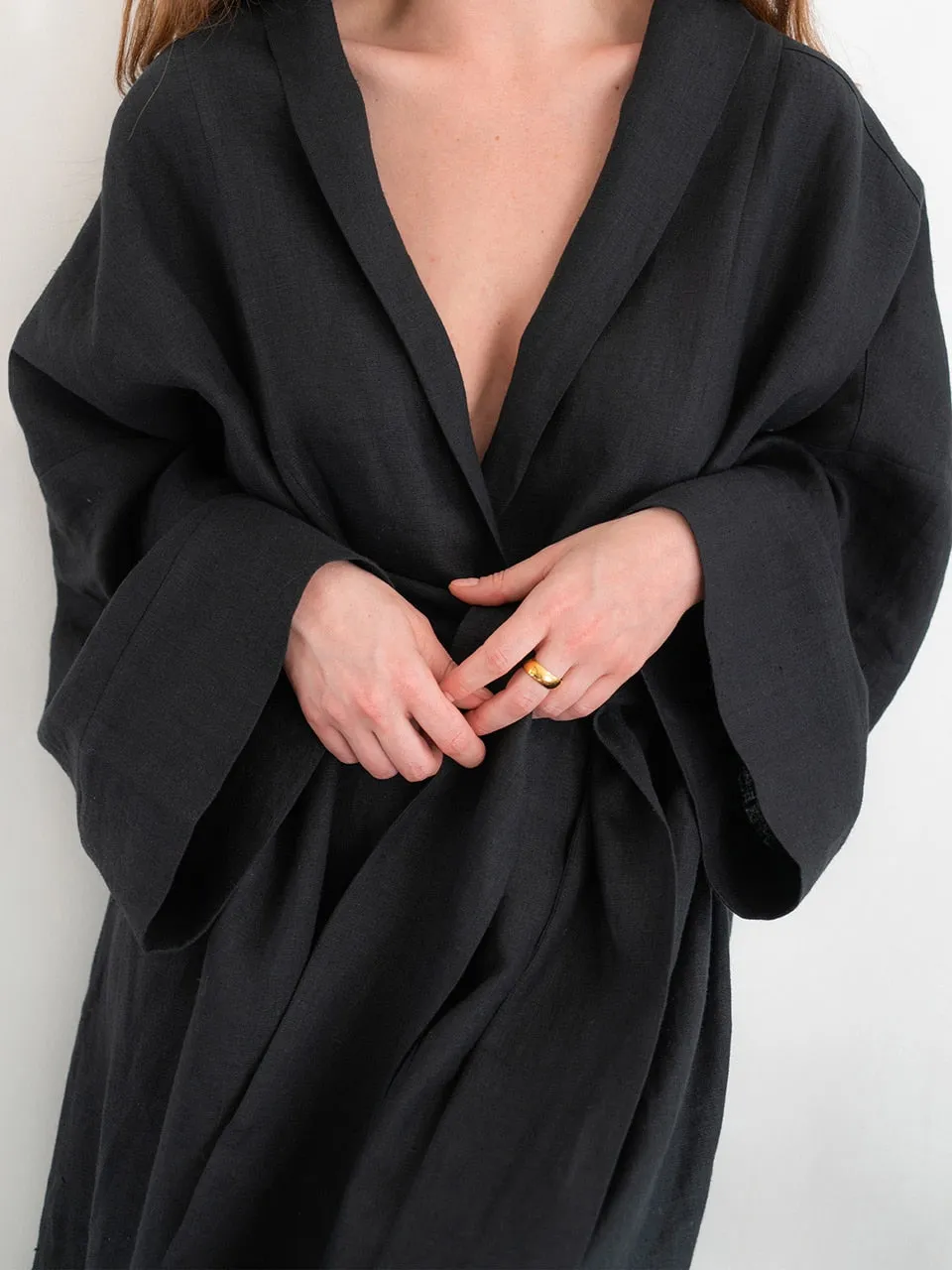 Wenkouban Pure Color Elegant Robes Women Sleepwear Full Sleeve Bathrobe Female Nightwear Lace Up Women's Pajamas Flare Sleeve Robe Nighite