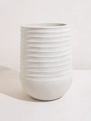 Westside Home White Cylindrical Planter